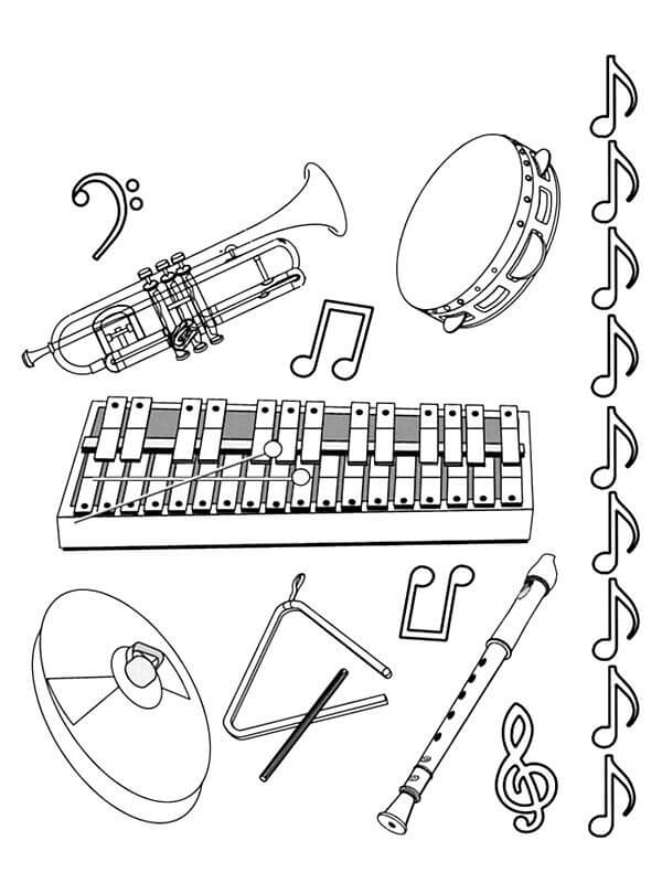 Dibujos de Instrumento de Música Normal para colorear