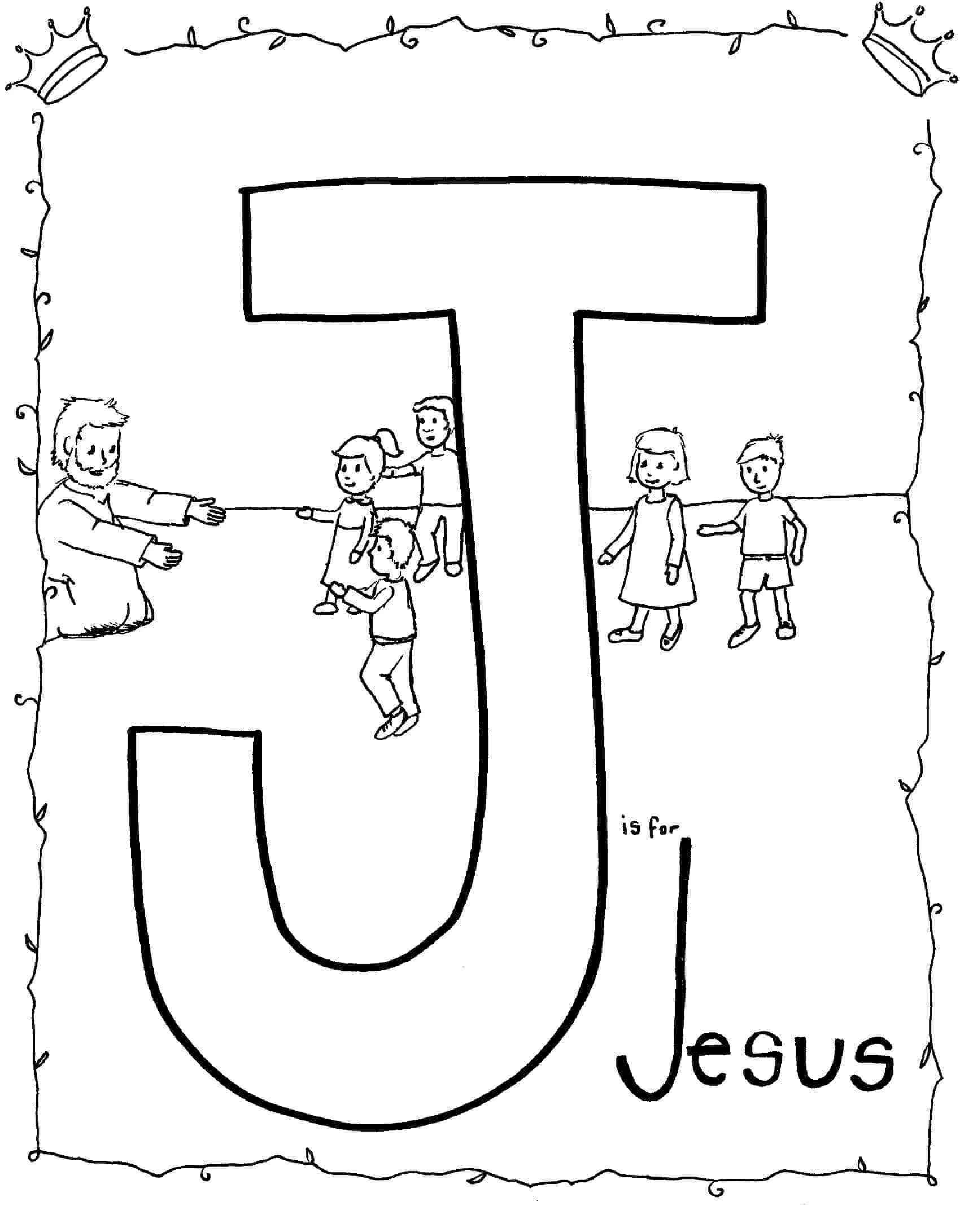 Dibujos de J es para Jesús para colorear