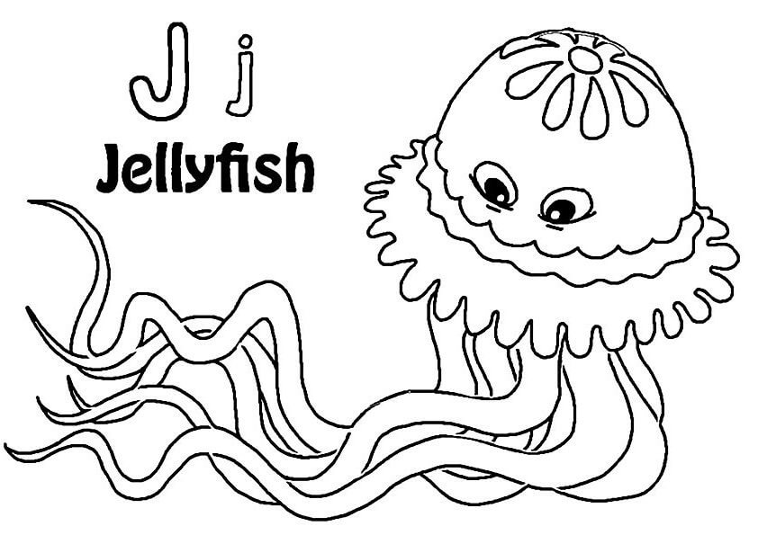 Dibujos de J y JellyFish para colorear