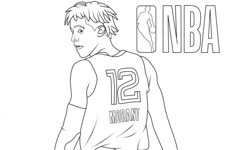 Dibujos de Ja Morant En La NBA para colorear