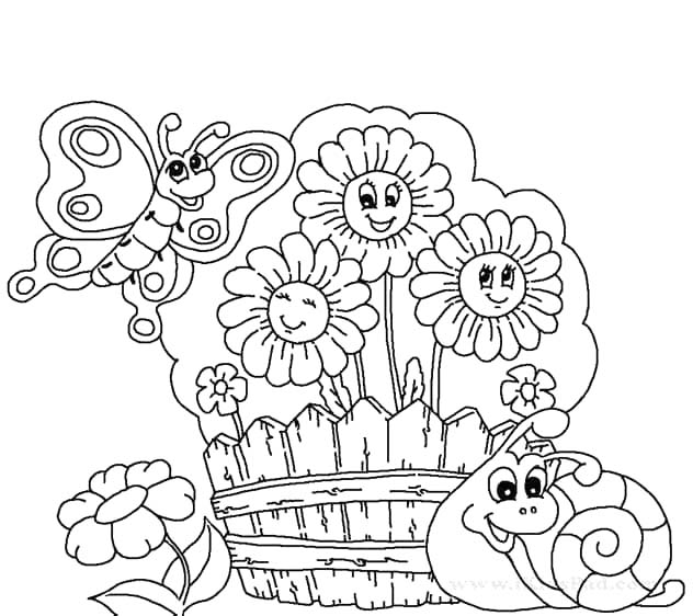 Dibujos de Jardín muy sencillo para colorear