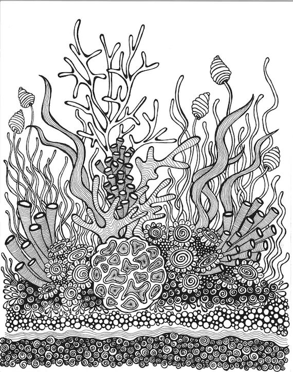 Dibujos de Jardín de coral Adulto para colorear