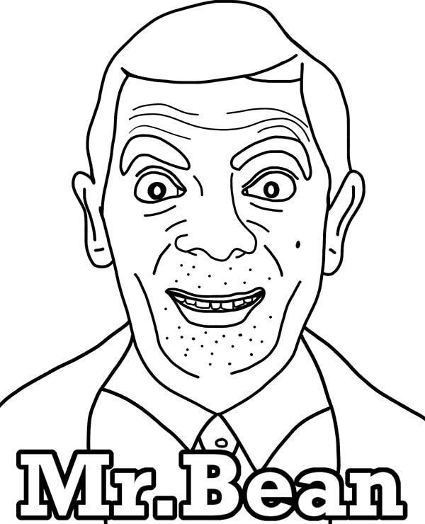 Jefe Mr Bean para colorir