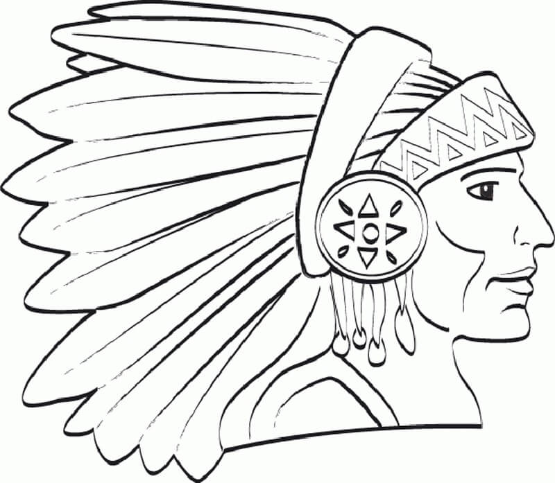 Jefe de Nativos Americanos para colorir