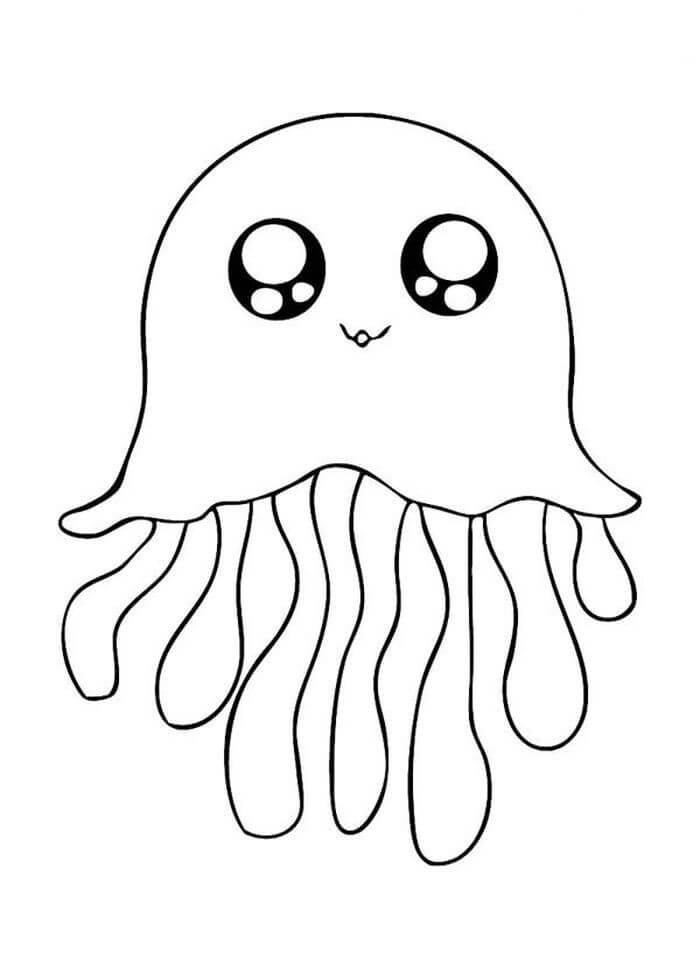 Dibujos de JellyFish Sonriendo para colorear