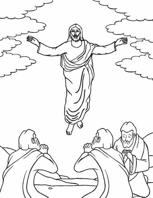 Jesús Volando para colorir