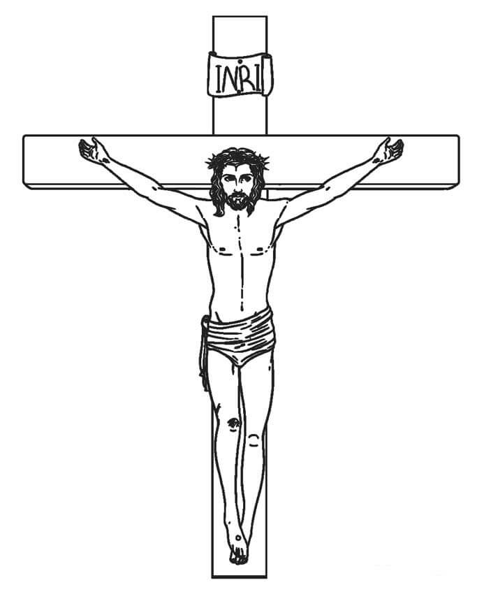 Jesús en la Cruz para colorir