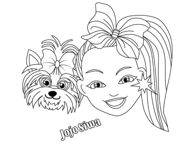 Jojo Siwa Con Perro para colorir