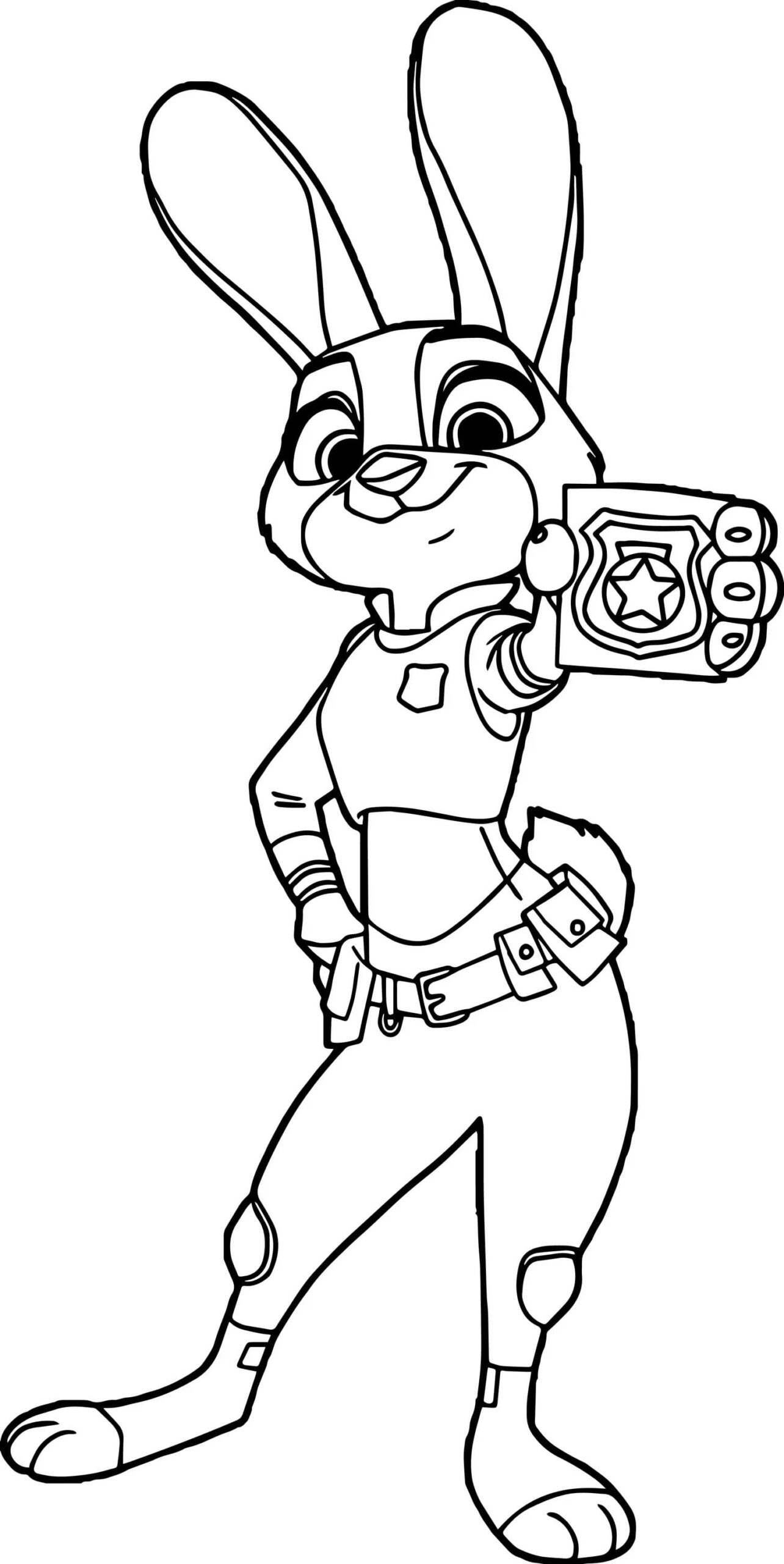 Judy es una Policía De Zootopia para colorir