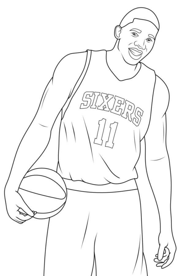Jugador De Baloncesto De Los Sixers para colorir