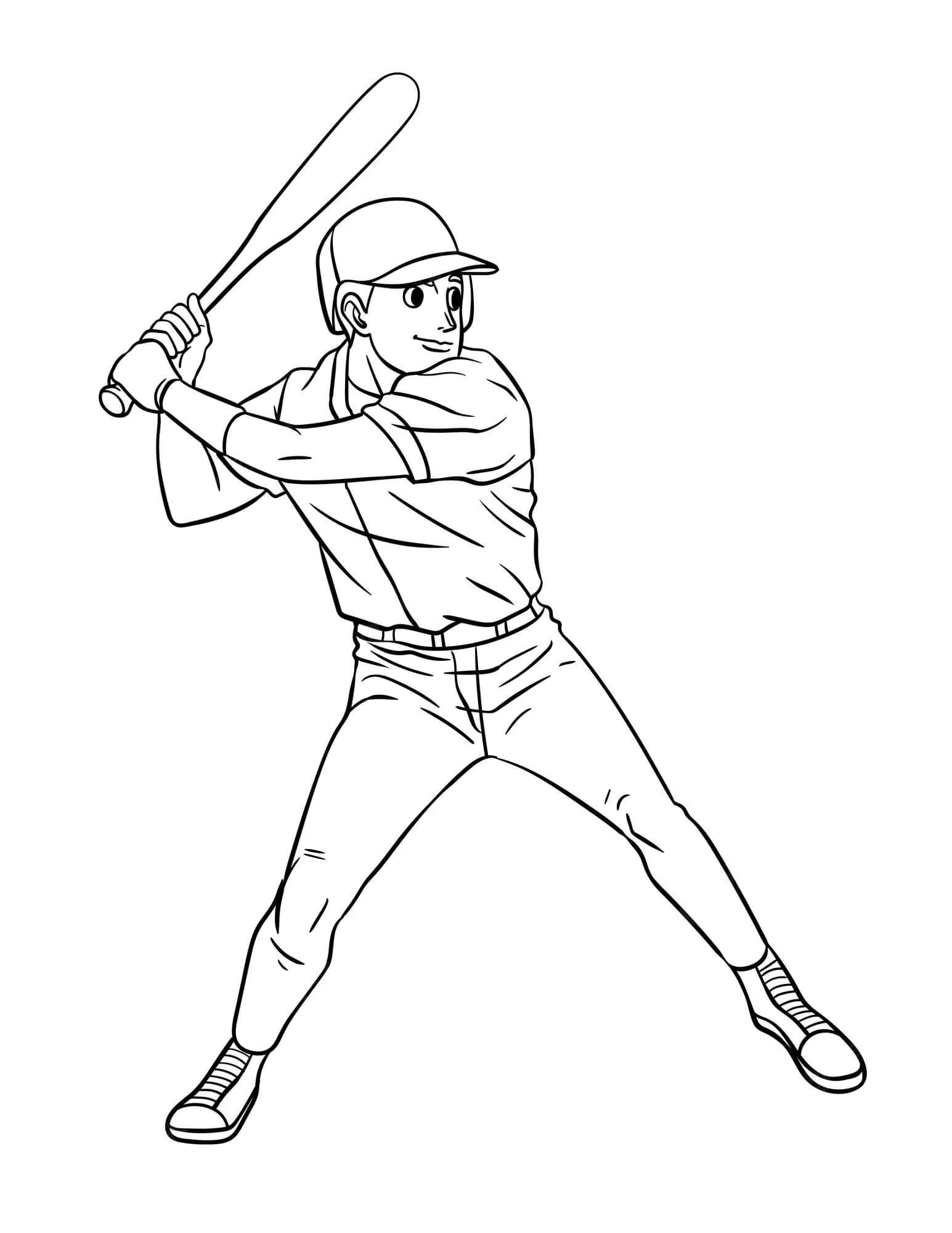 Jugador De Béisbol Guapo para colorir