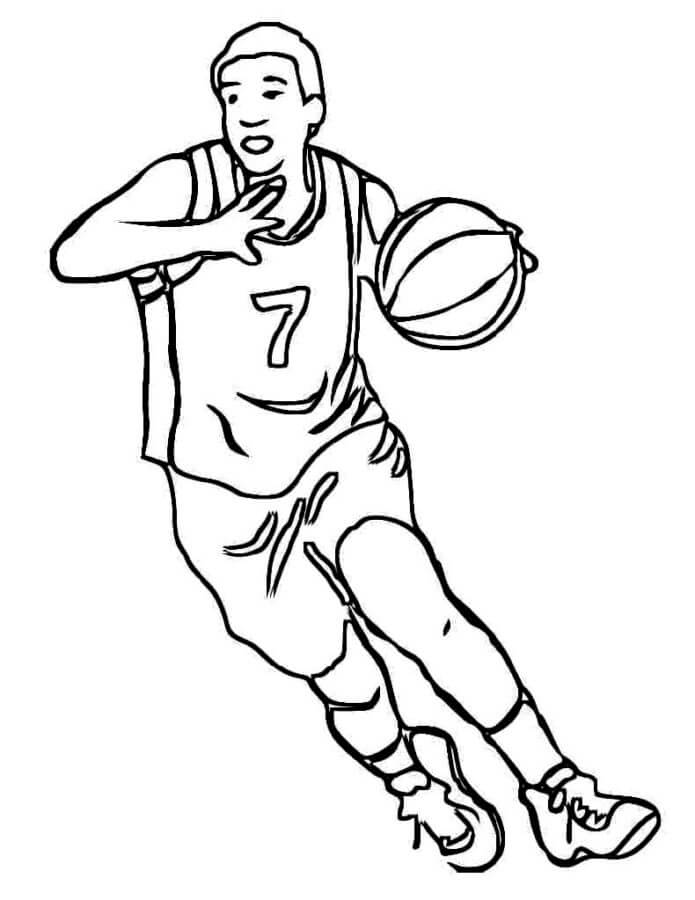 Dibujos de Jugador De La NBA Número 7 para colorear