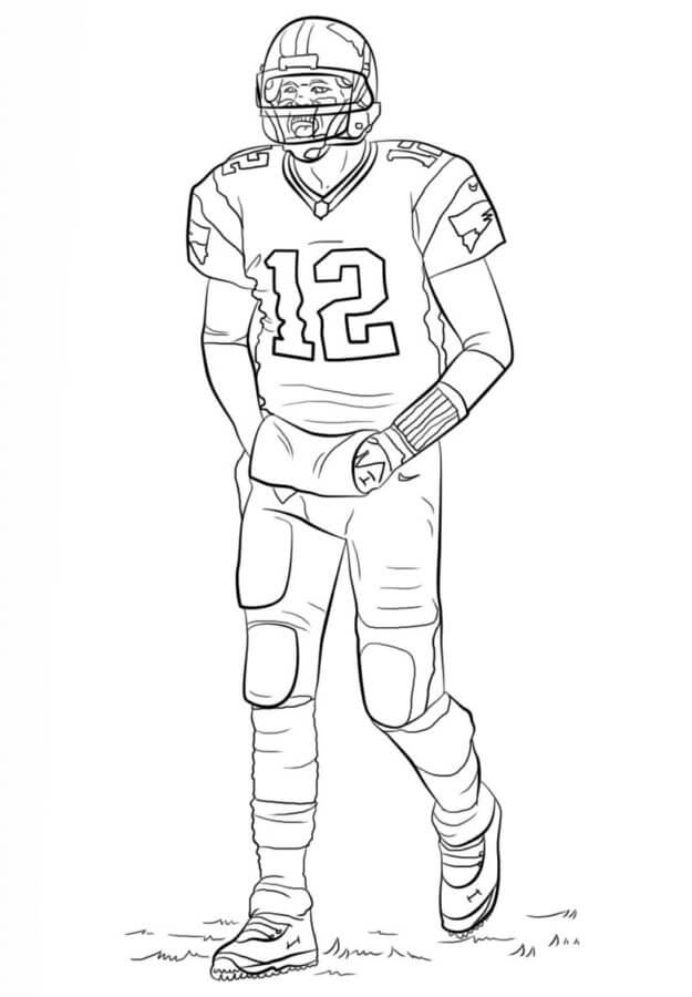 Jugador De La NFL Número 12 Caminando para colorir