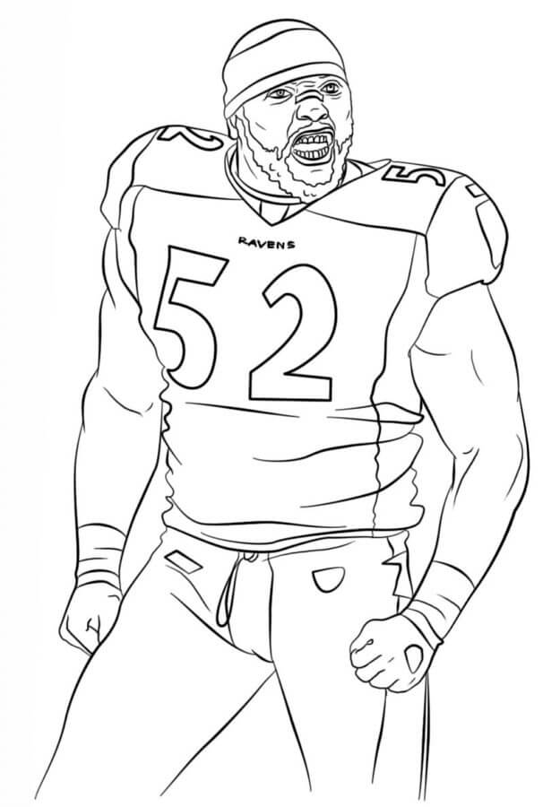Jugador De La NFL Número 52 para colorir