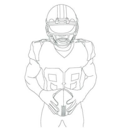 Dibujos de Jugador De Los Dallas Cowboys Sosteniendo La Pelota para colorear