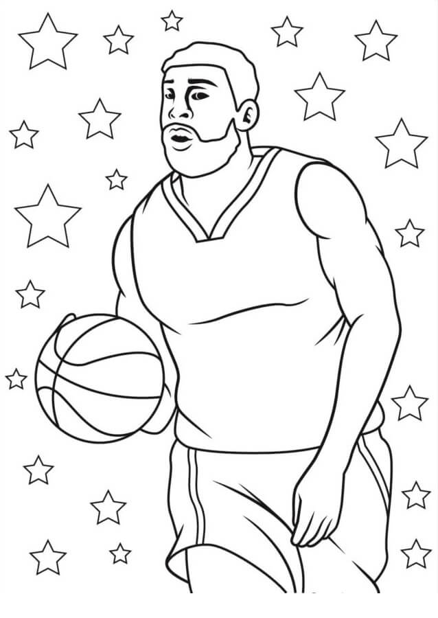 Jugador Estrella De La NBA para colorir