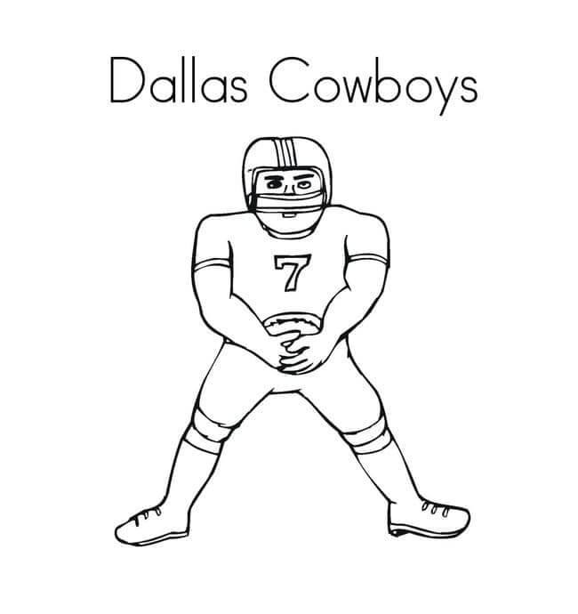 Jugador Número 7 De Los Dallas Cowboys para colorir