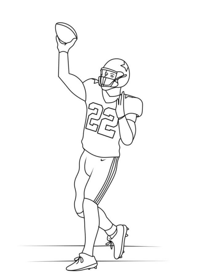 Jugador Sosteniendo Una Pelota De Fútbol De Los Dallas Cowboys para colorir