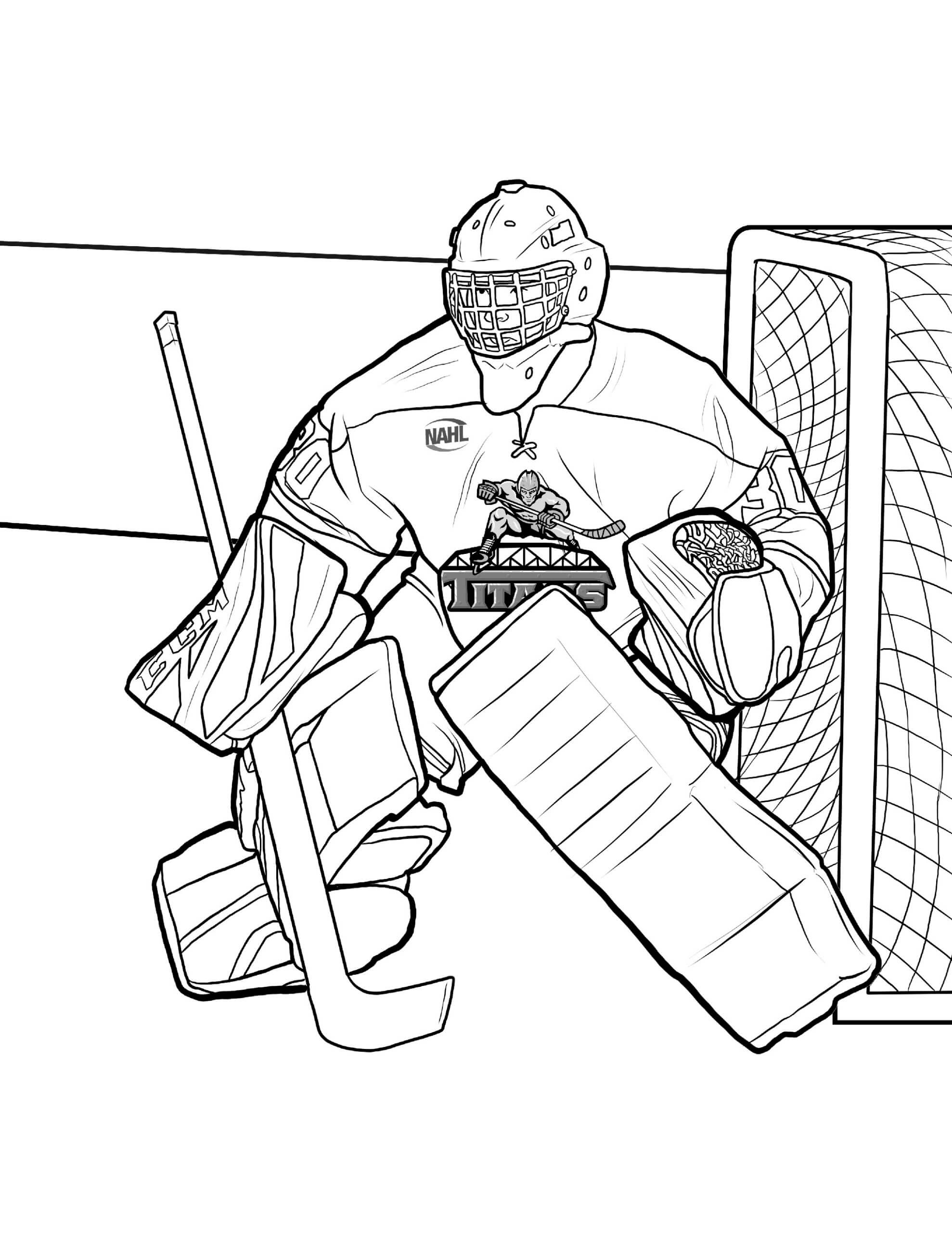Dibujos de Jugador de Hockey Básico para colorear