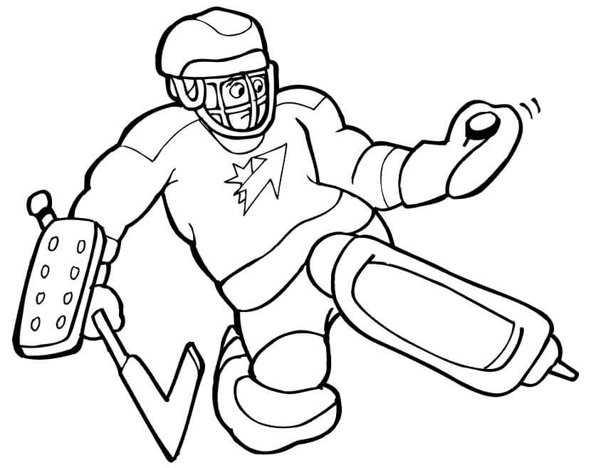 Jugador de Hockey Simple para colorir