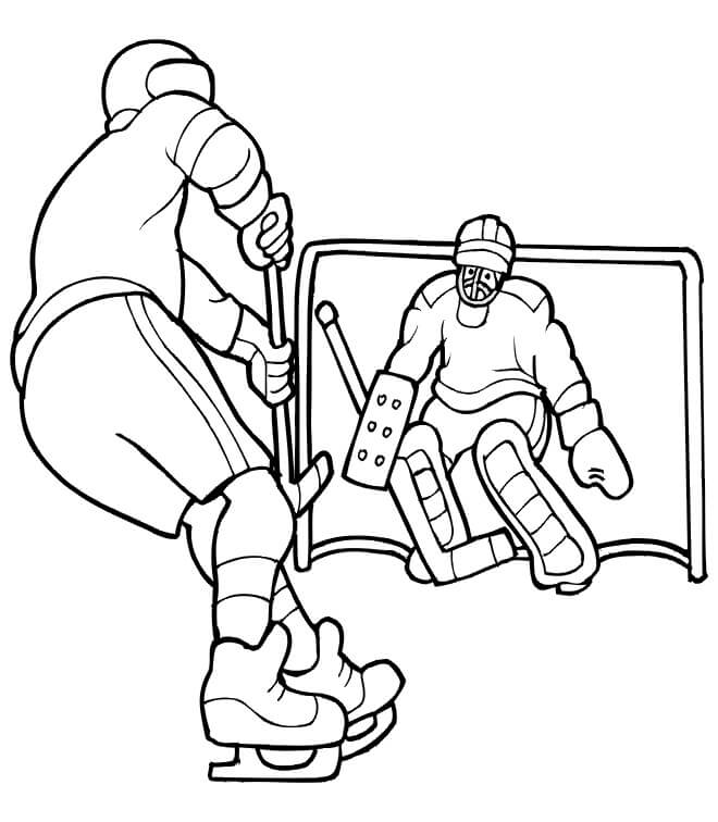 Jugador de Hockey Sobre Hielo para colorir