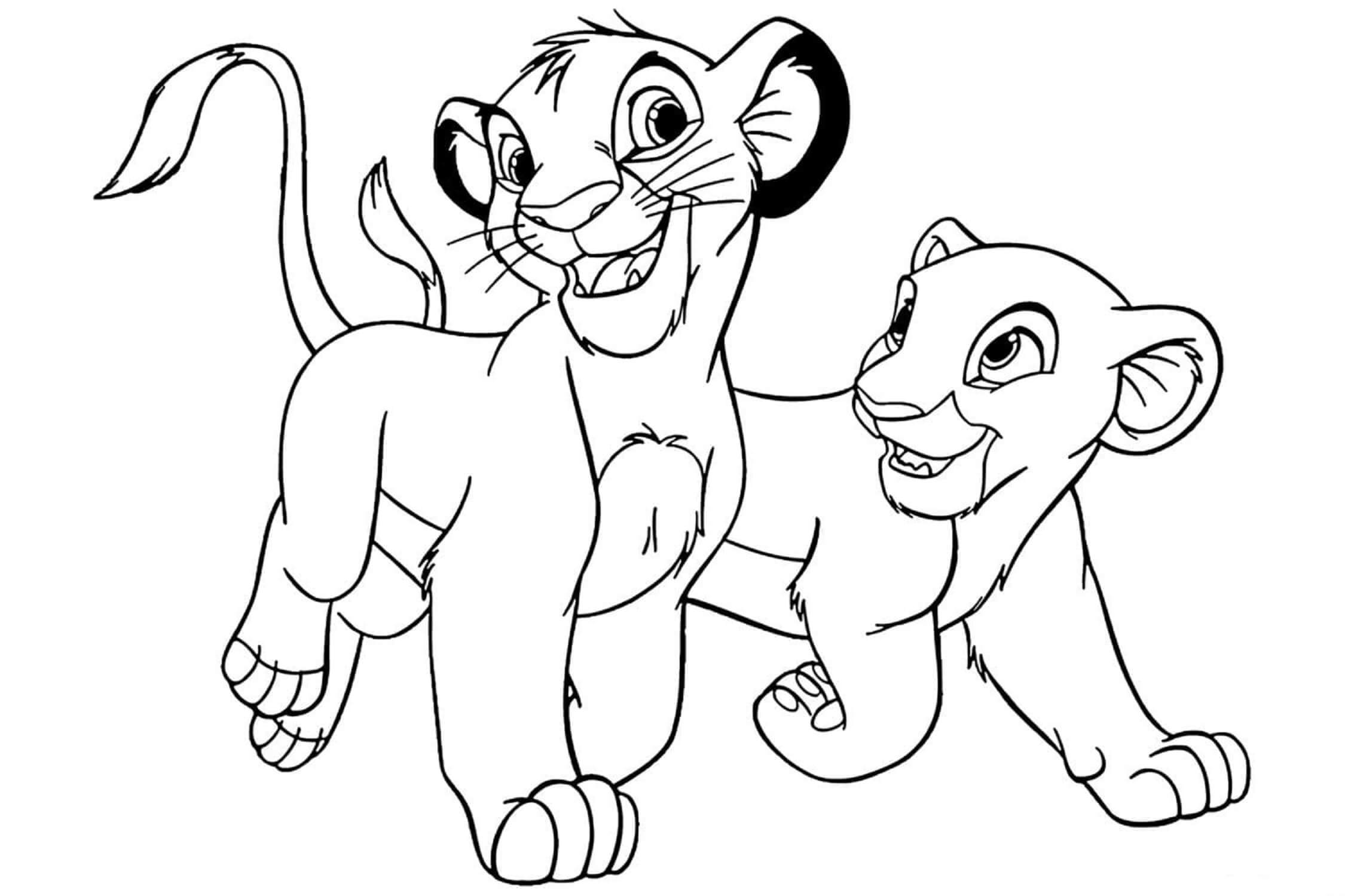 Dibujos de Kiara Y Simba para colorear