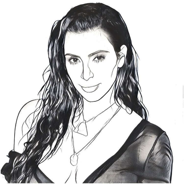 Dibujos de Kim Kardashian Es Hermosa para colorear