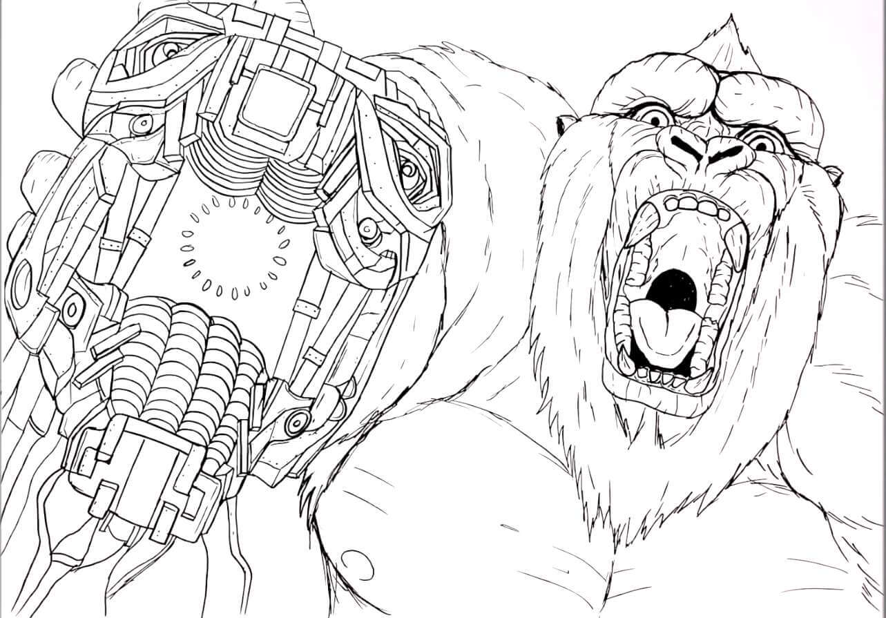 Dibujos de King Kong de Miedo para colorear