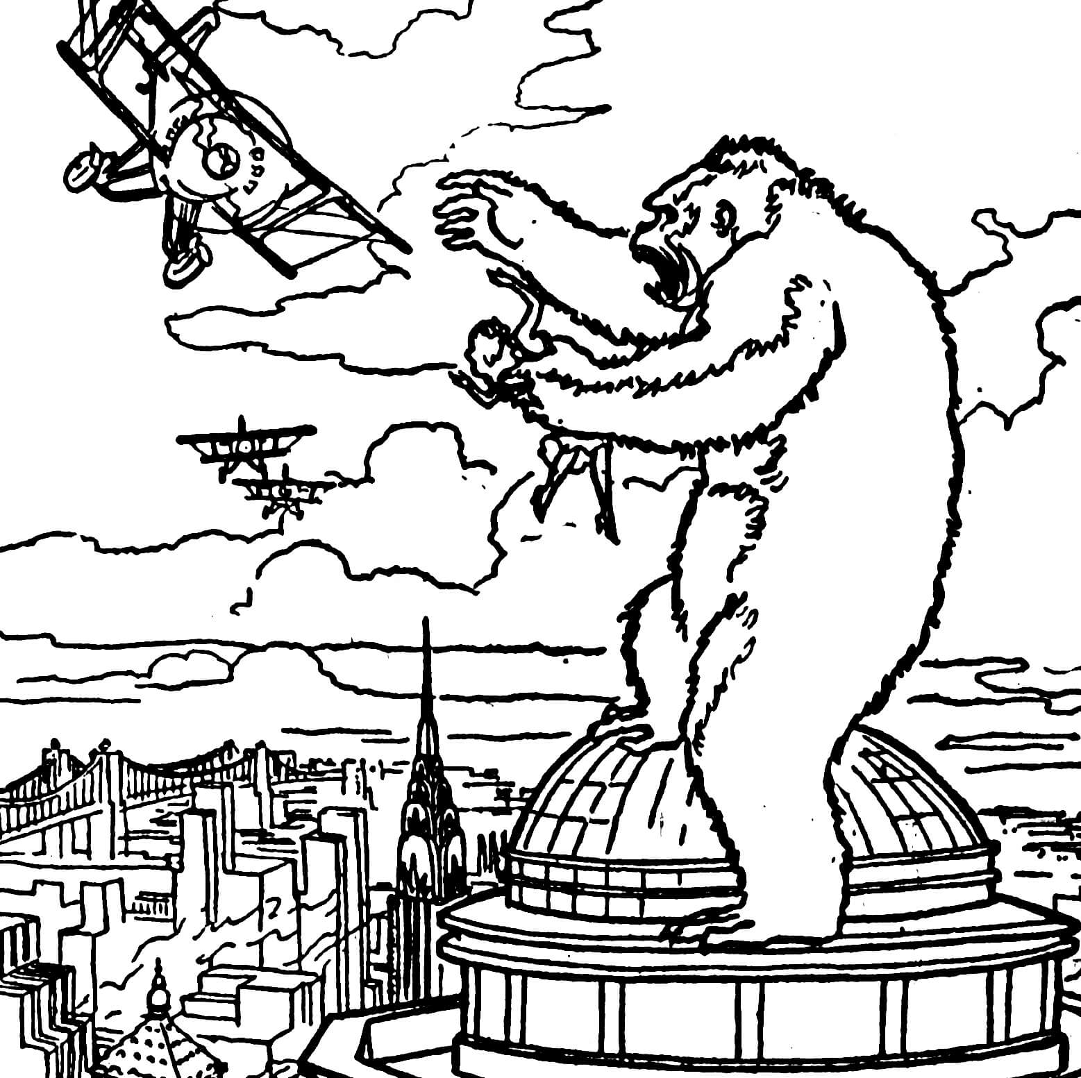 Dibujos de King Kong está en el Edificio del Parlamento para colorear