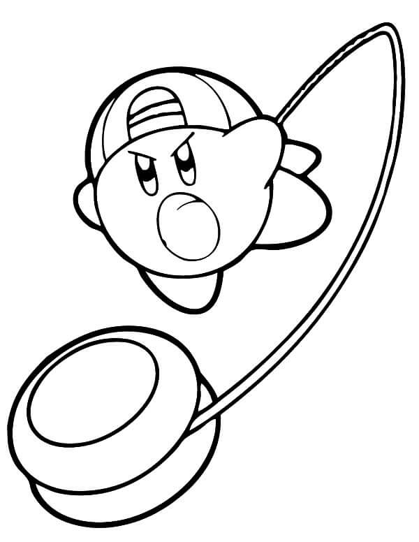 Kirby con Arma yo-yo para colorir