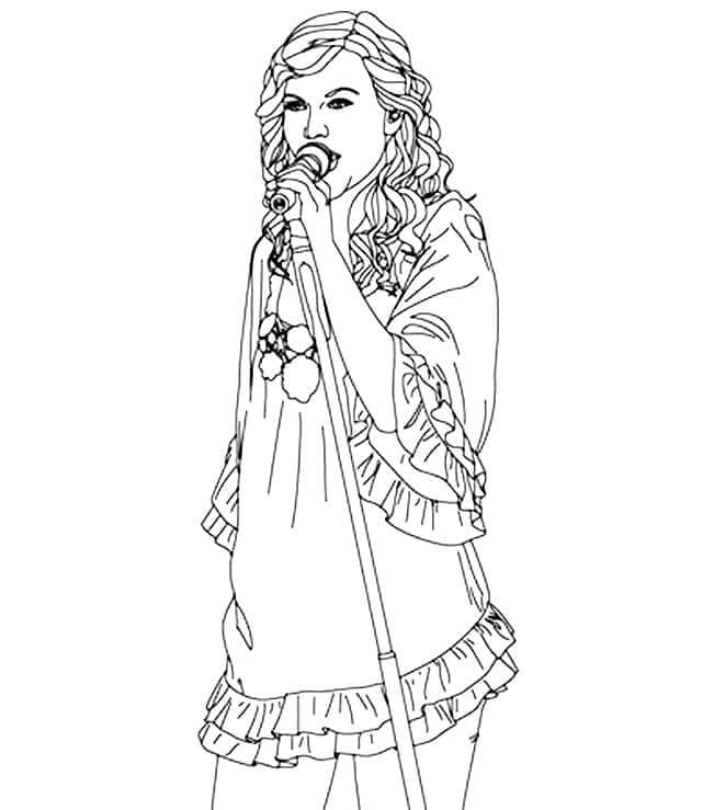 Dibujos de La Cantante Taylor Swift para colorear