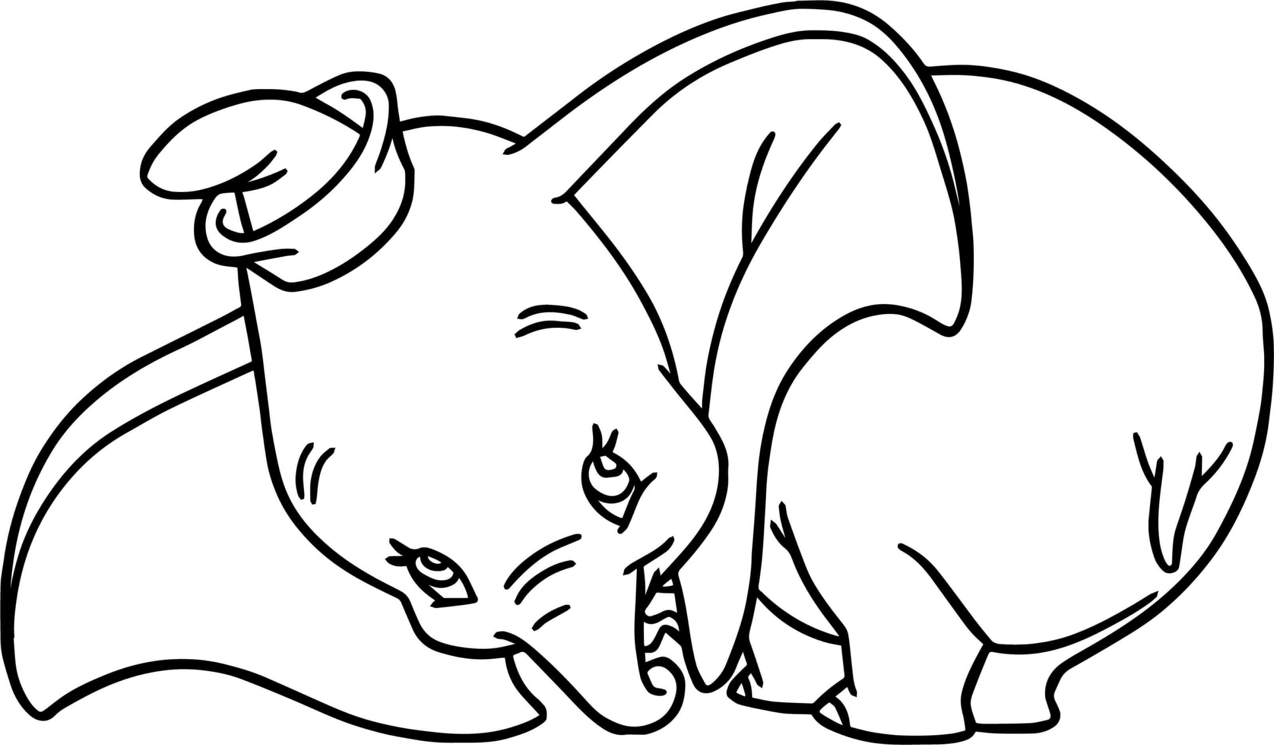Dibujos de La Cría De Elefante Gris Está Triste sin Madre para colorear