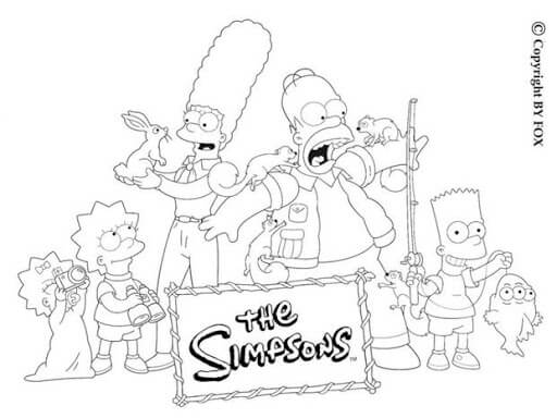 Dibujos de La Familia Simpsons Al Zoológico para colorear