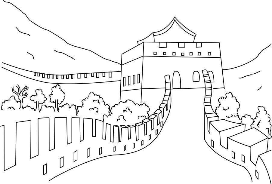La Gran Muralla de China para colorir