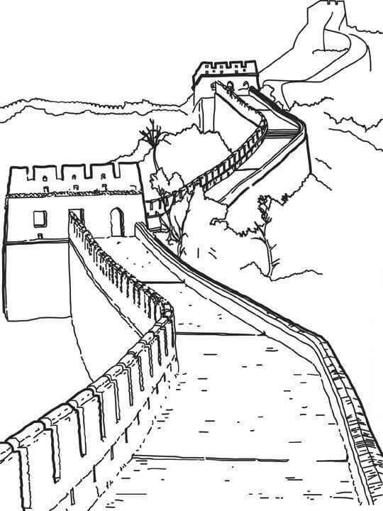 Dibujos de La Gran Muralla de China para colorear