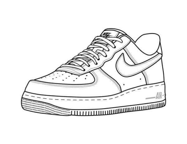 Dibujos de La Línea De Zapatillas Más Famosa De Nike Es La Air Force 1 para colorear