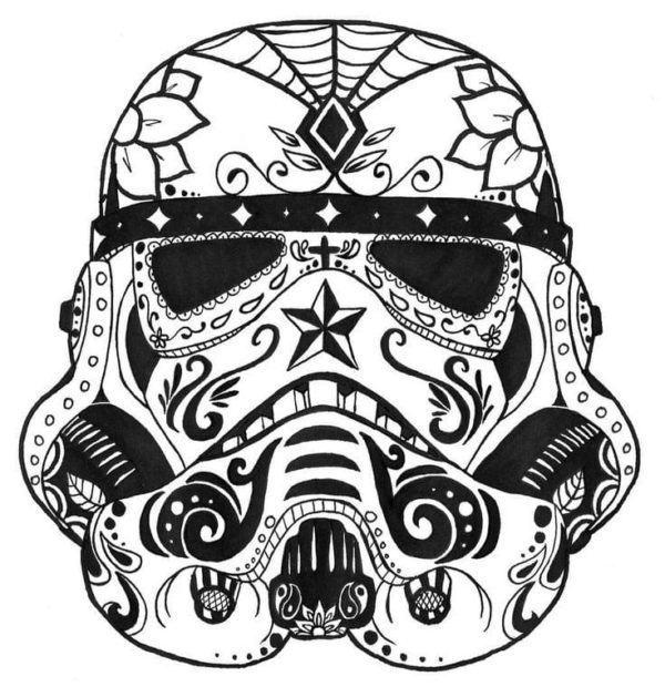 Dibujos de La Máscara de Darth Vader es para Adulto para colorear