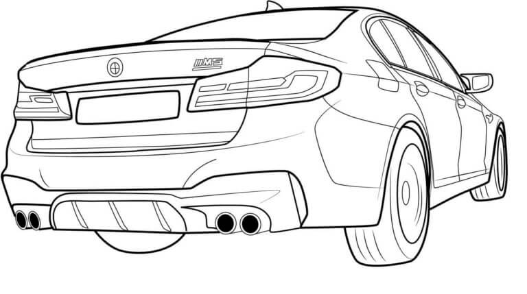 La Parte Trasera Del BMW M5 para colorir
