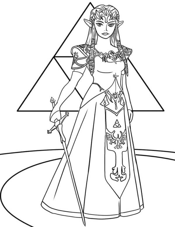 Dibujos de La Princesa Zelda Es Inteligente Más Allá De Su Edad para colorear