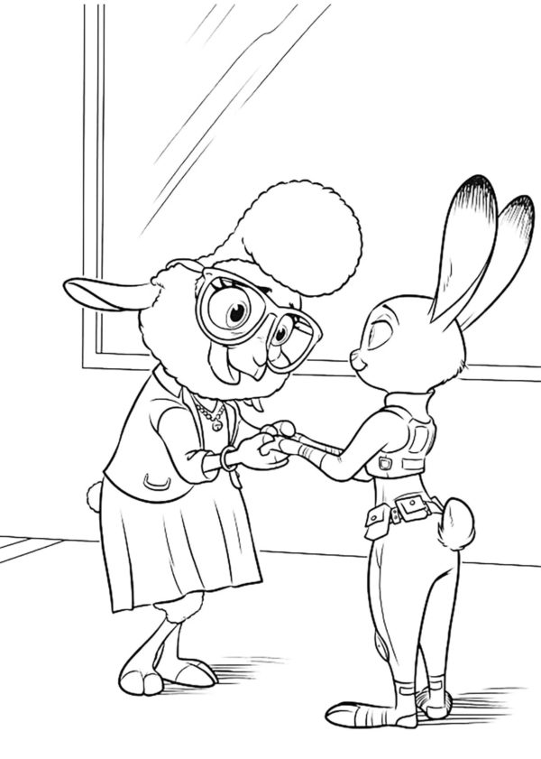 Dibujos de La Teniente De Alcalde de la Metrópoli Agradece al Conejo su Buen Hacer para colorear