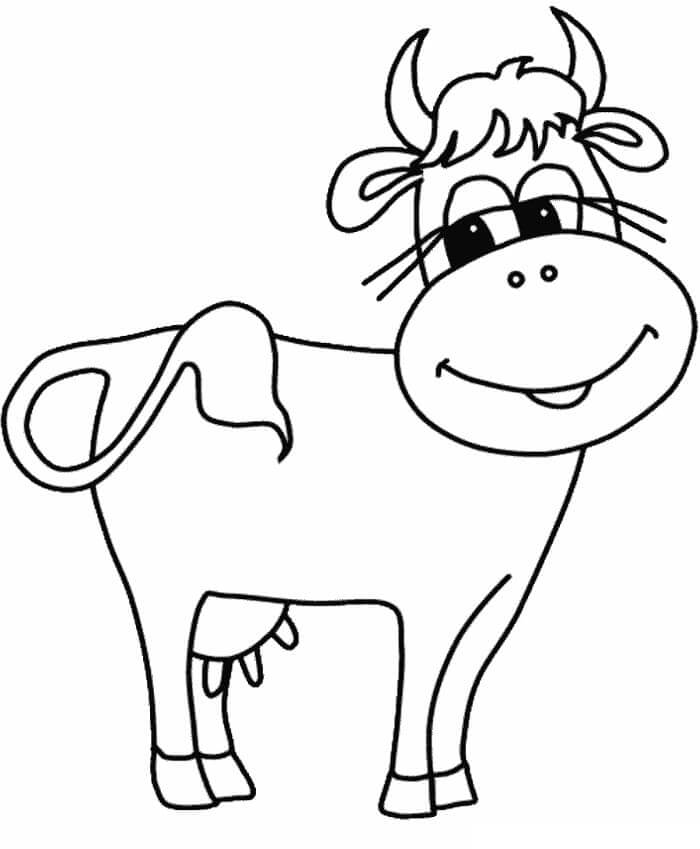 Dibujos de La Vaca está Sonriendo para colorear