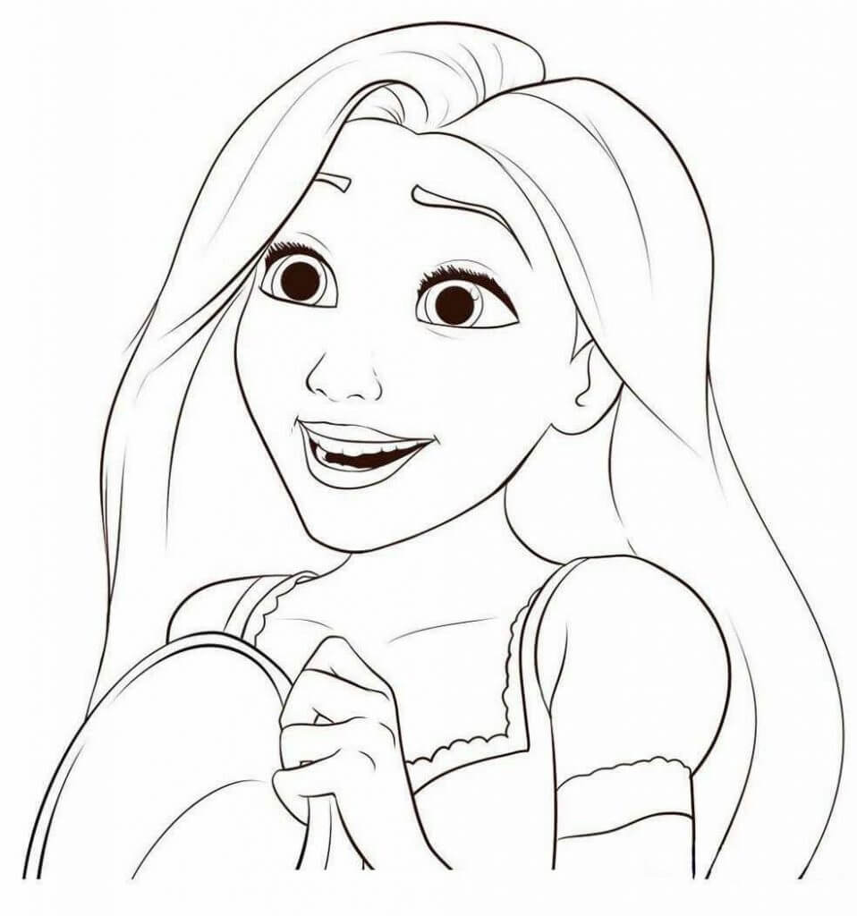 La cara de Rapunzel Divertida para colorir