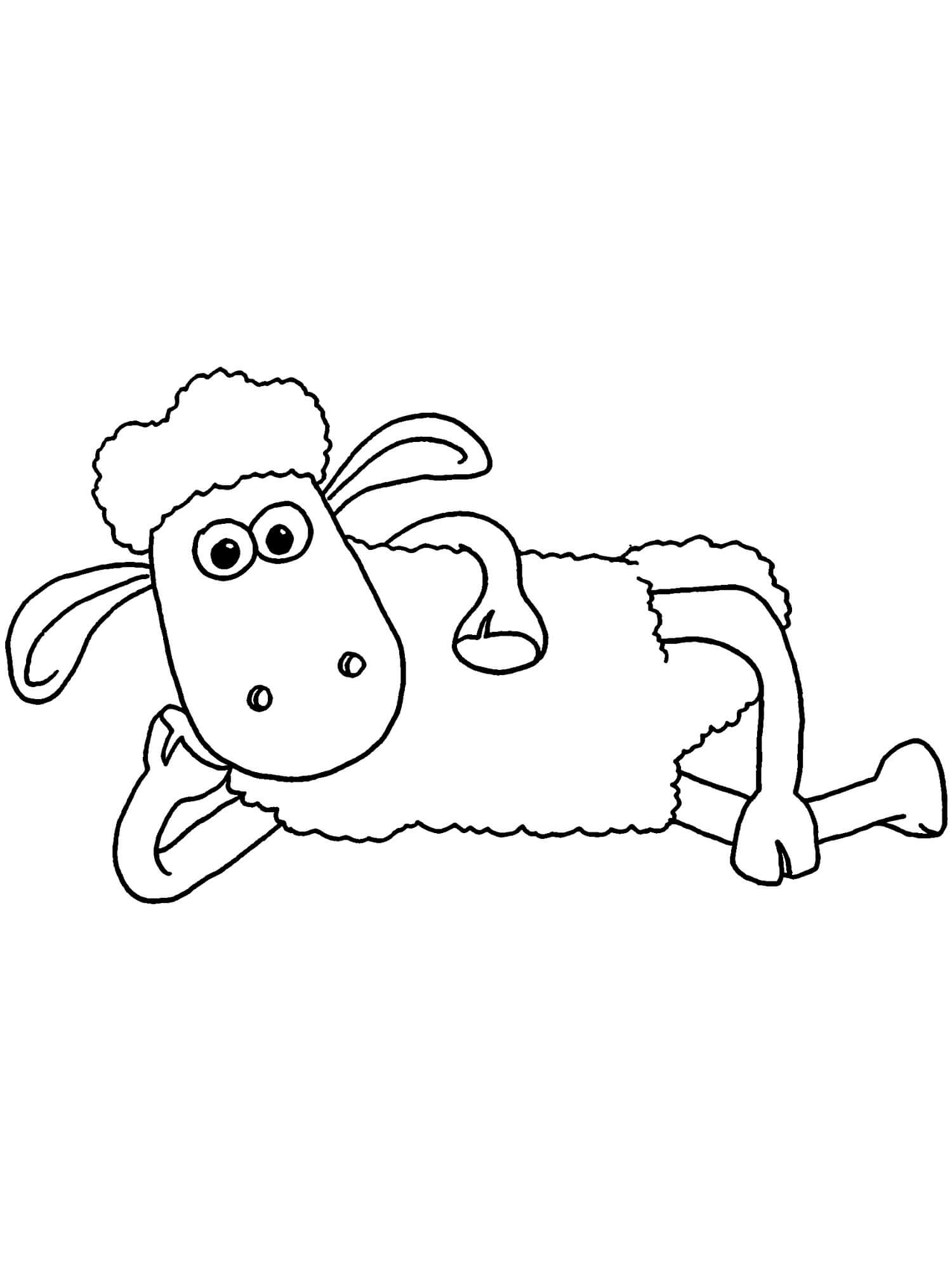 Dibujos de La oveja Shaun Tumbada para colorear