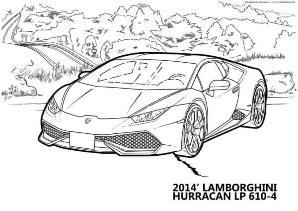 Dibujos de Lamborghini Hurracan Lp 610-4 para colorear