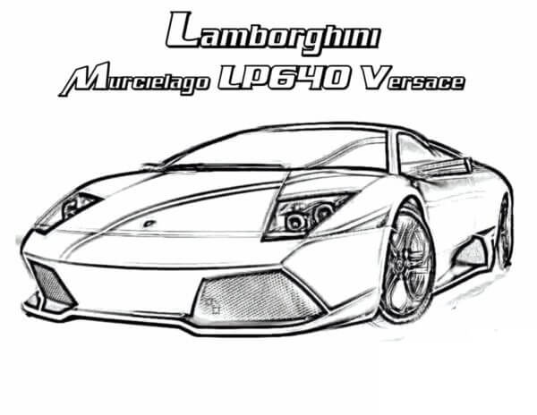 Dibujos de Lamborghini Murciélago LP640 Versace para colorear