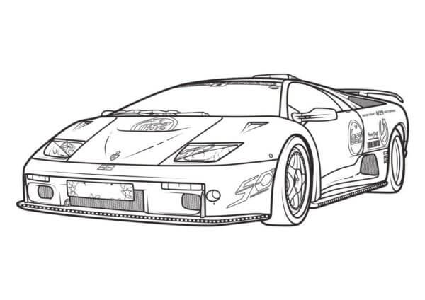 Dibujos de Lamborghini Sencillo para colorear