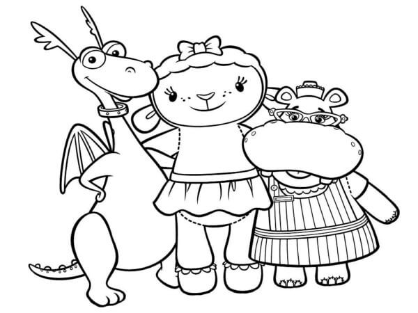 Lammy, Stuffy y Hallie para colorir