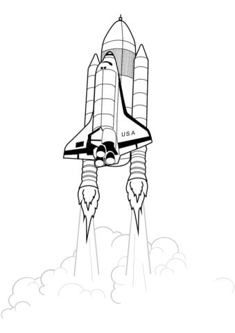 Dibujos de Lanzamiento del Transbordador Espacial para colorear