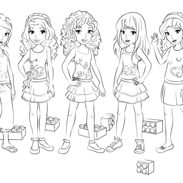 Dibujos de Las Magníficas Cinco Novias Creativas para colorear