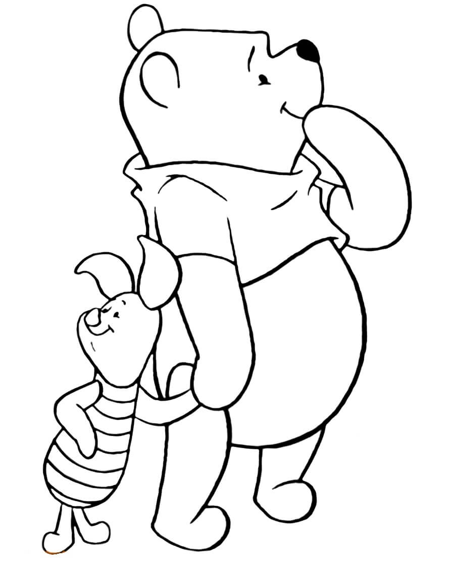 Dibujos de Lechón con Pooh para colorear